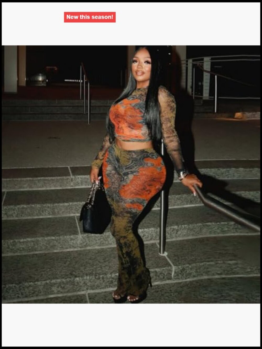 Women's Sexy Two Piece Set Long Sleeve Round Neck Top Bodycon Pants See Through - Picture 4 of 5